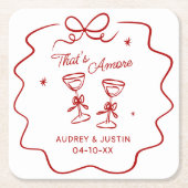 That's Amore, Red Doodle Personalized Kartonnen Onderzetters (Voorkant)