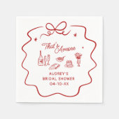 That's Amore, Red Doodle Personalized Shower Servet (Voorkant)