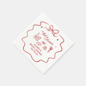 That's Amore, Red Doodle Personalized Shower Servet (Hoek)