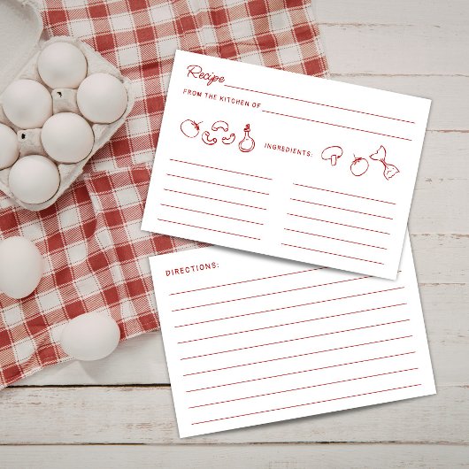 That's Amore Red Doodle Recipe Card Informatiekaartje