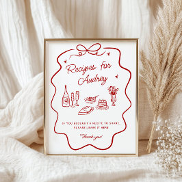 That's Amore Red Doodle, Recipe Drop Off Sign Poster