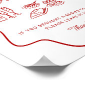 That's Amore Red Doodle, Recipe Drop Off Sign Poster (Hoek)