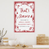 That's Amore Red Italian Engagement Party Welcome Poster (Keuken)