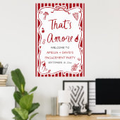 That's Amore Red Italian Engagement Party Welcome Poster (Thuiskantoor)