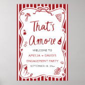 That's Amore Red Italian Engagement Party Welcome Poster (Voorkant)