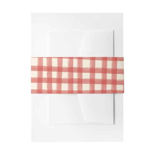 That's Amore Red Plaid Gingham Custom  Uitnodigingen Wikkel (Voorkant Voorbeeld)