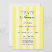 That's Amore Striped Blue & Yellow Wedding Kaart (Voorkant)