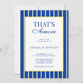 That's Amore Striped Blue & Yellow Wedding Kaart (Voorkant)