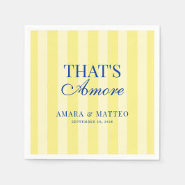That's Amore Striped Blue & Yellow Wedding Servet