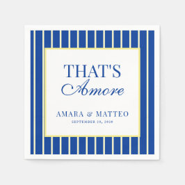 That's Amore Striped Blue & Yellow Wedding Servet