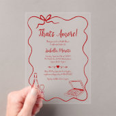 That's Amore Whimsical Hand Drawn Bridal Shower Acryl Uitnodigingen (Insitu (Draagbaar))