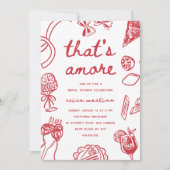 "That's Amore" Whimsical Italiaans Bruidsfeest Kaart (Voorkant)