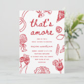 "That's Amore" Whimsical Italiaans Bruidsfeest Kaart (Staand voorkant)