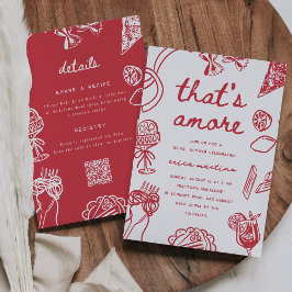 "That's Amore" Whimsical Italiaans Bruidsfeest Kaart