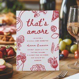 "That's Amore" Whimsical Italian Rehearsal Dinner Kaart