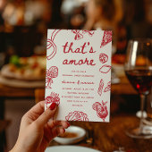 "That's Amore" Whimsical Italian Rehearsal Dinner Kaart