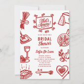 That's Amore Whimsical Pasta Bridal Shower Kaart (Voorkant)