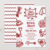 That's Amore Whimsical Pasta Bridal Shower Kaart (Voorkant / Achterkant)