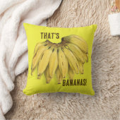 That's Bananas Funny Yellow Cotton Throw Pillow Kussen (Deken)