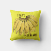 That's Bananas Funny Yellow Cotton Throw Pillow Kussen (Voorkant)