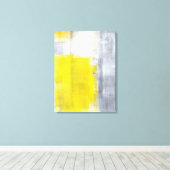 'That's It' Grijze en Gele Abstracte Kunst Canvas Afdruk (Insitu (Houten vloer))