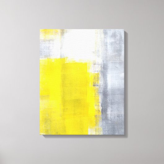 'That's It' Grijze en Gele Abstracte Kunst Canvas Afdruk (Voorkant)