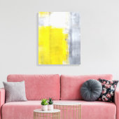 'That's It' Grijze en Gele Abstracte Kunst Canvas Afdruk (Insitu (Woonkamer))