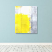 'That's It' Grijze en Gele Abstracte Kunst Canvas Afdruk (Insitu (Houten vloer))