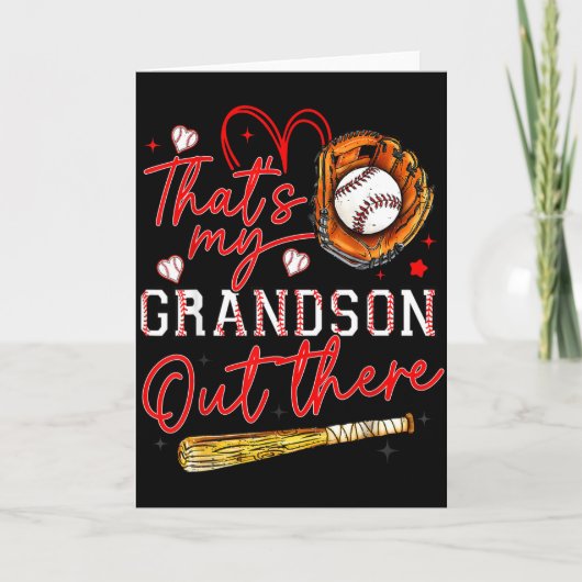 Thats My Grandson Out There Baseball Grandma Mothe Kaart (Voorkant)