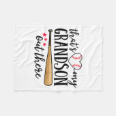That's My Grandson Out There Baseball Grandma Squa Fleece Deken (Voorkant (Horizontaal))