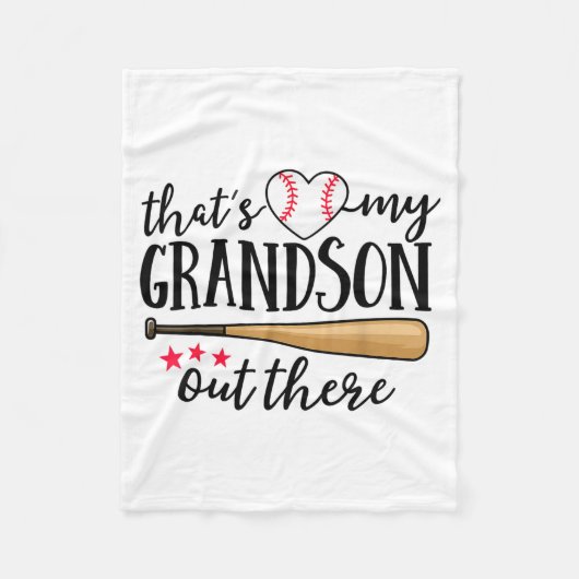 That's My Grandson Out There Baseball Grandma Squa Fleece Deken (Voorkant)