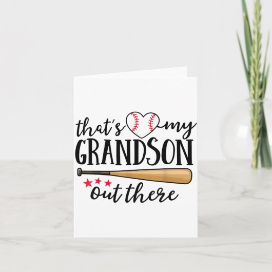 That's My Grandson Out There Baseball Grandma Squa Kaart (Voorkant)