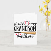 That's My Grandson Out There Baseball Grandma Squa Kaart (Gele Bloem)