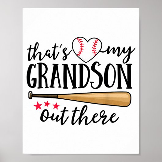 That's My Grandson Out There Baseball Grandma Squa Poster (Voorkant)