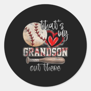 That's My Grandson Out There Baseball Ronde Sticker