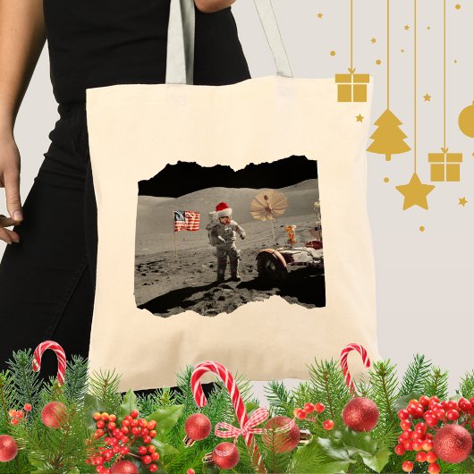 That's One Small Step for Santa Apollo 17  Tote Bag