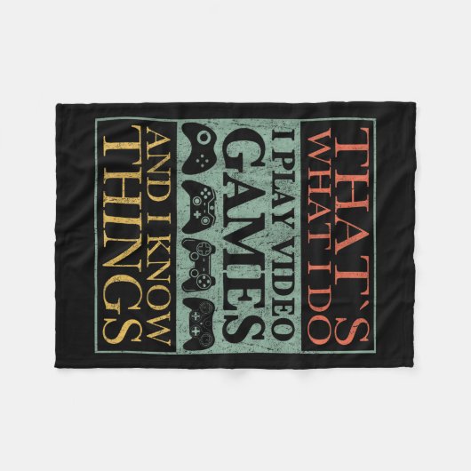 That's What I Do Game Funny Video Games Gift Tee  Fleece Deken (Voorkant (Horizontaal))