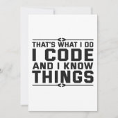 That's What i do I Code and Know Things Funny Gift Feestdagenkaart (Voorkant)