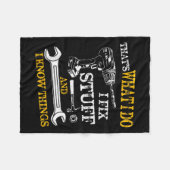 That's What I Do I Fix Stuff And I Know Things Fun Fleece Deken (Voorkant (Horizontaal))