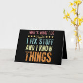 That's What I Do I Fix Stuff Funny Mechanic Kaart (Gele Bloem)