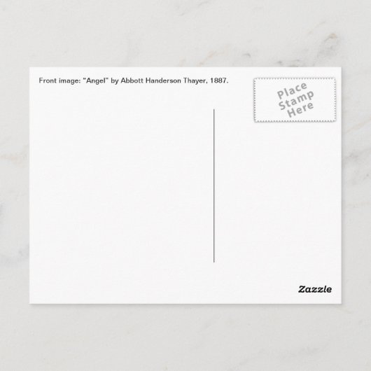 Thayer's Angel-briefkaart Briefkaart (Achterkant)