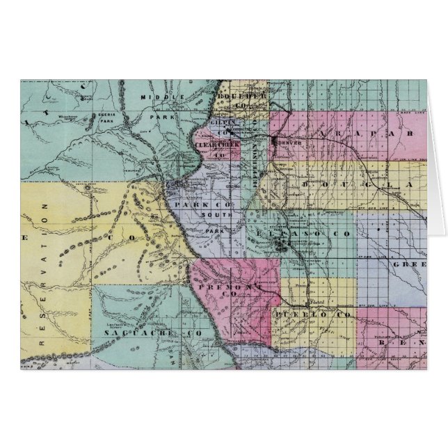 Thayer's Kaart van Colorado (Voorkant Horizontaal)