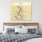 Thayer's kaart van Colorado Canvas Afdruk (Insitu (Slaapkamer))