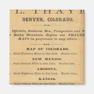 Thayer's kaart van Colorado Magneet