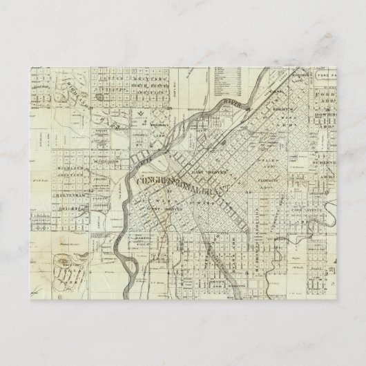 Thayer's Map of Denver Colorado Briefkaart (Voorkant)