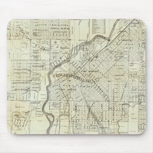 Thayer's Map of Denver Colorado Muismat (Voorkant)
