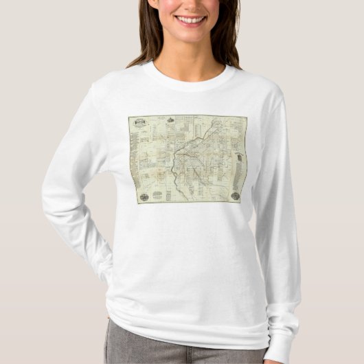 Thayer's Map of Denver Colorado T-shirt (Voorkant)