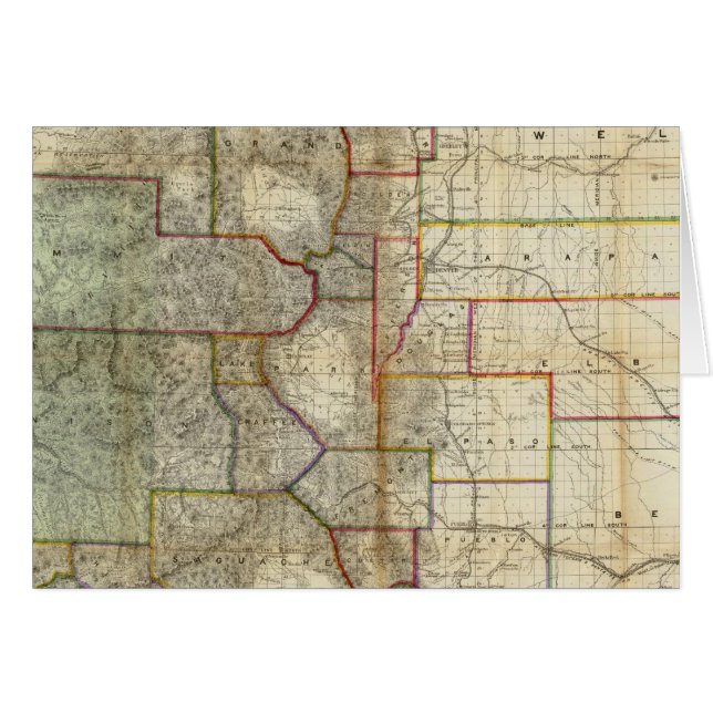 Thayer's nieuwe kaart van de staat Colorado (Voorkant Horizontaal)