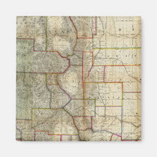 Thayer's nieuwe kaart van de staat Colorado Magneet