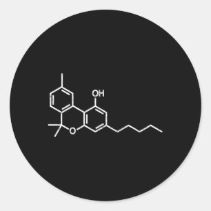 Thc Molecule Tetrahydro Chemische Structuur Ronde Sticker